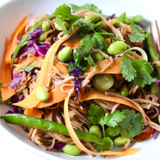 soba noodles with edamame & miso